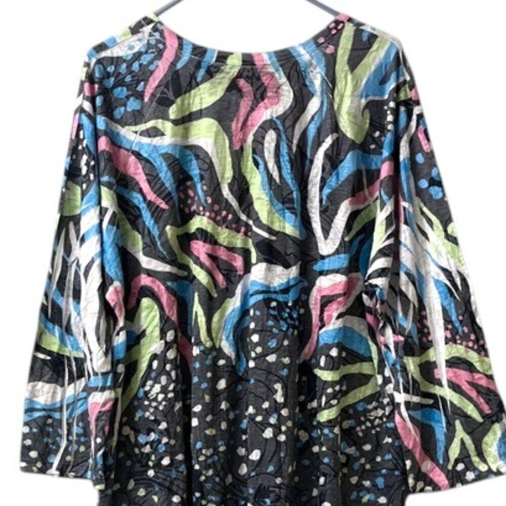 Jess & Jane Multicolor Abstract Printed Tunic Size 1X - Picture 6 of 9